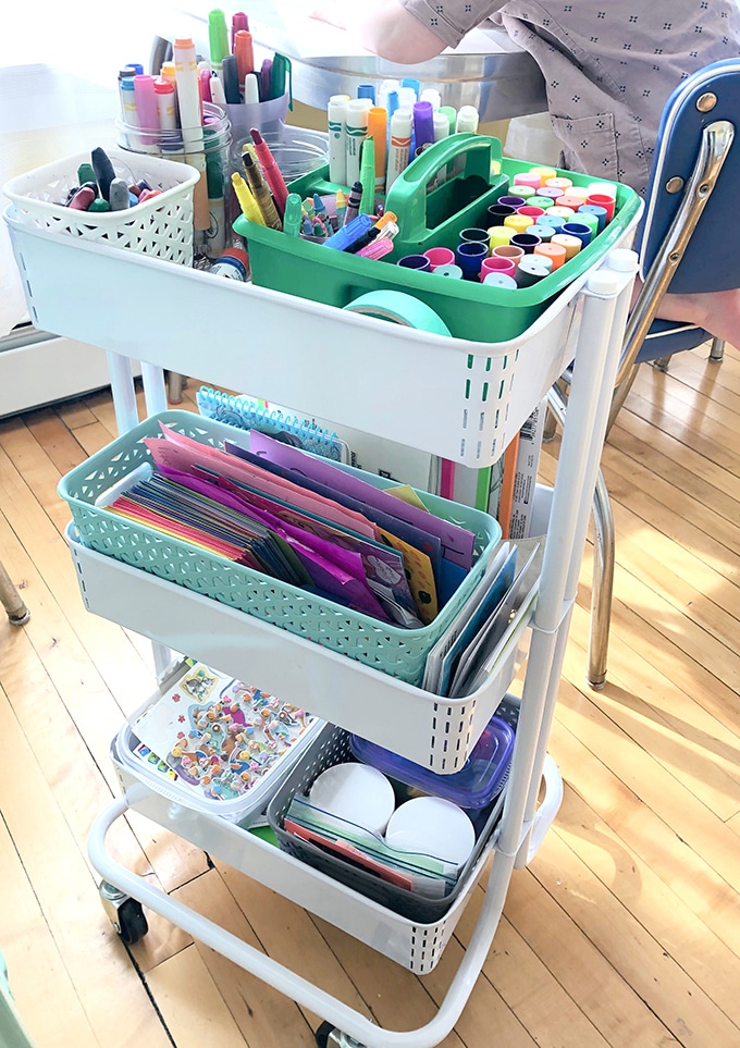 Art cart for childrens art space