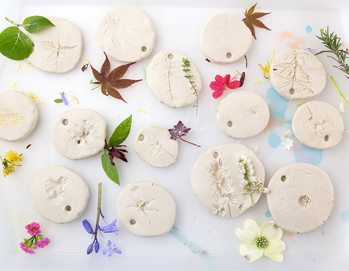 Nature prints in air dry clay