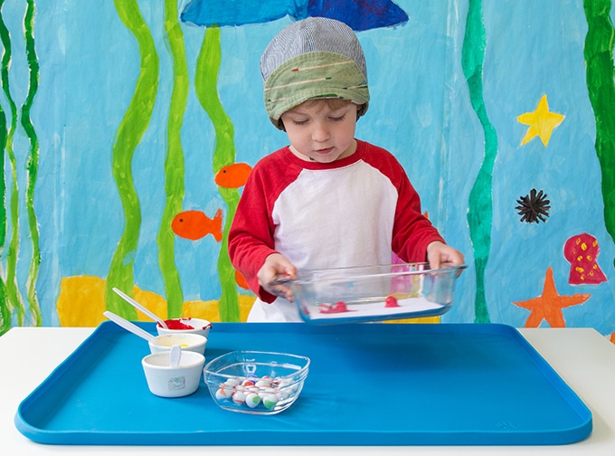 Marble painting for kids